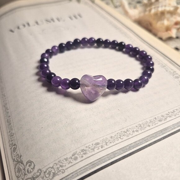 Gemstone with Heart Bead Bracelet - Picture 11 of 14